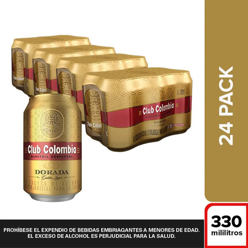 Cerveza Club Colombia Dorada 330 ml x 24 unidades